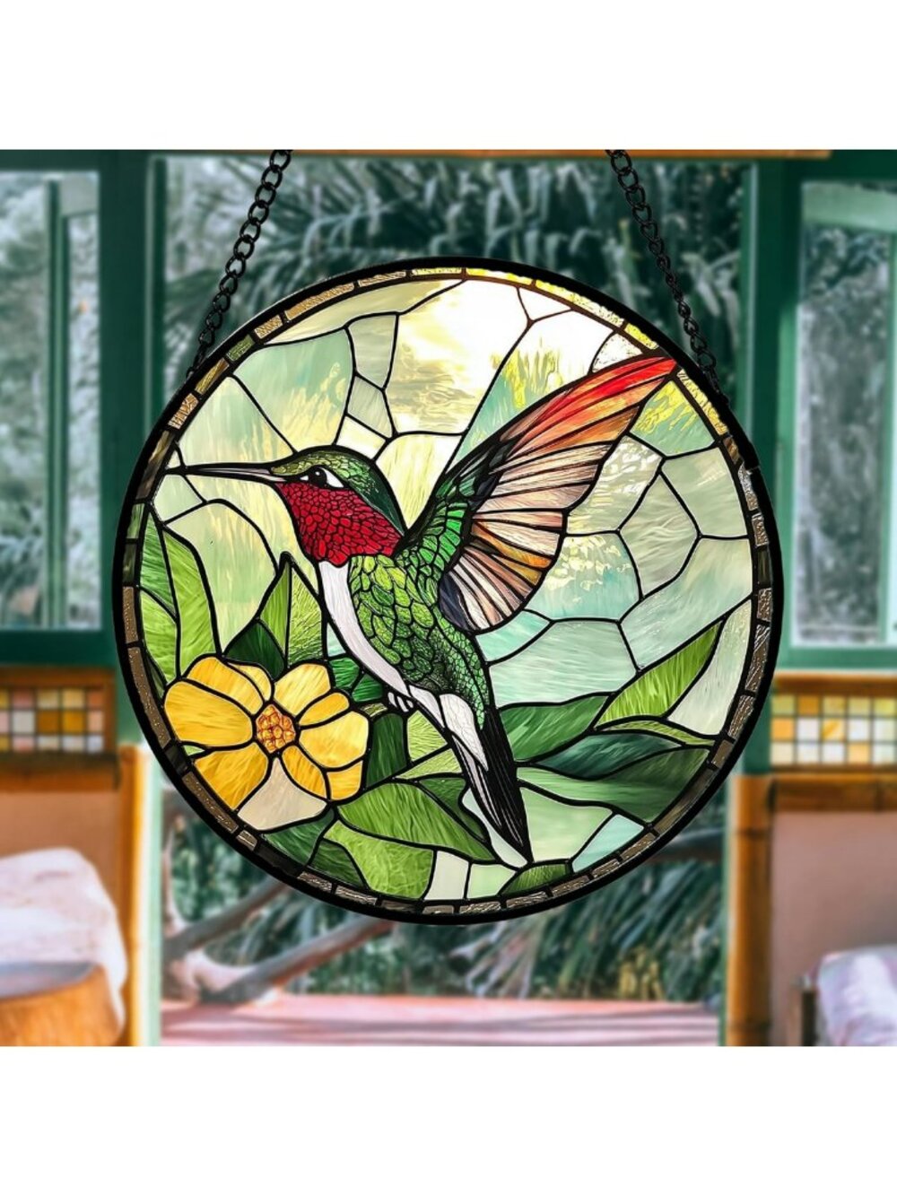 Stained Glass Hummingbird Suncatcher Window Decor, Perfect Gift for Women 15